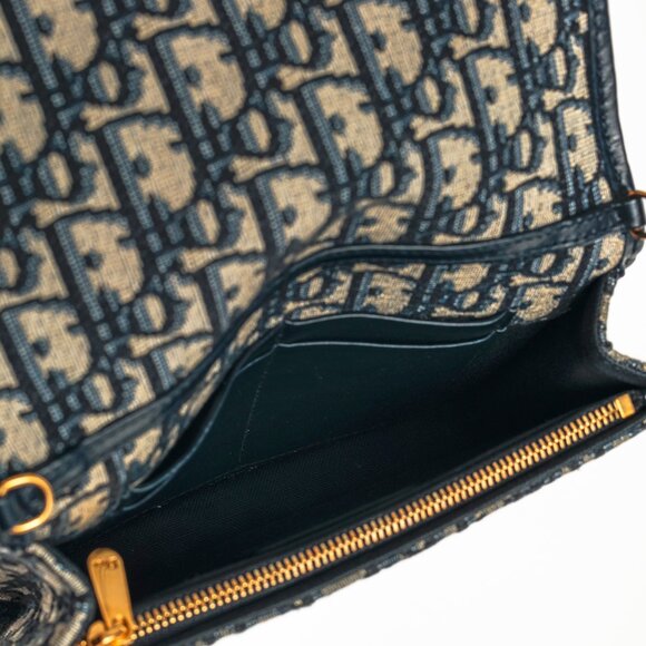 Christian Dior 30 Montaigne Blue Oblique Canvas 2-in-1 Pouch - Picture 14 of 16